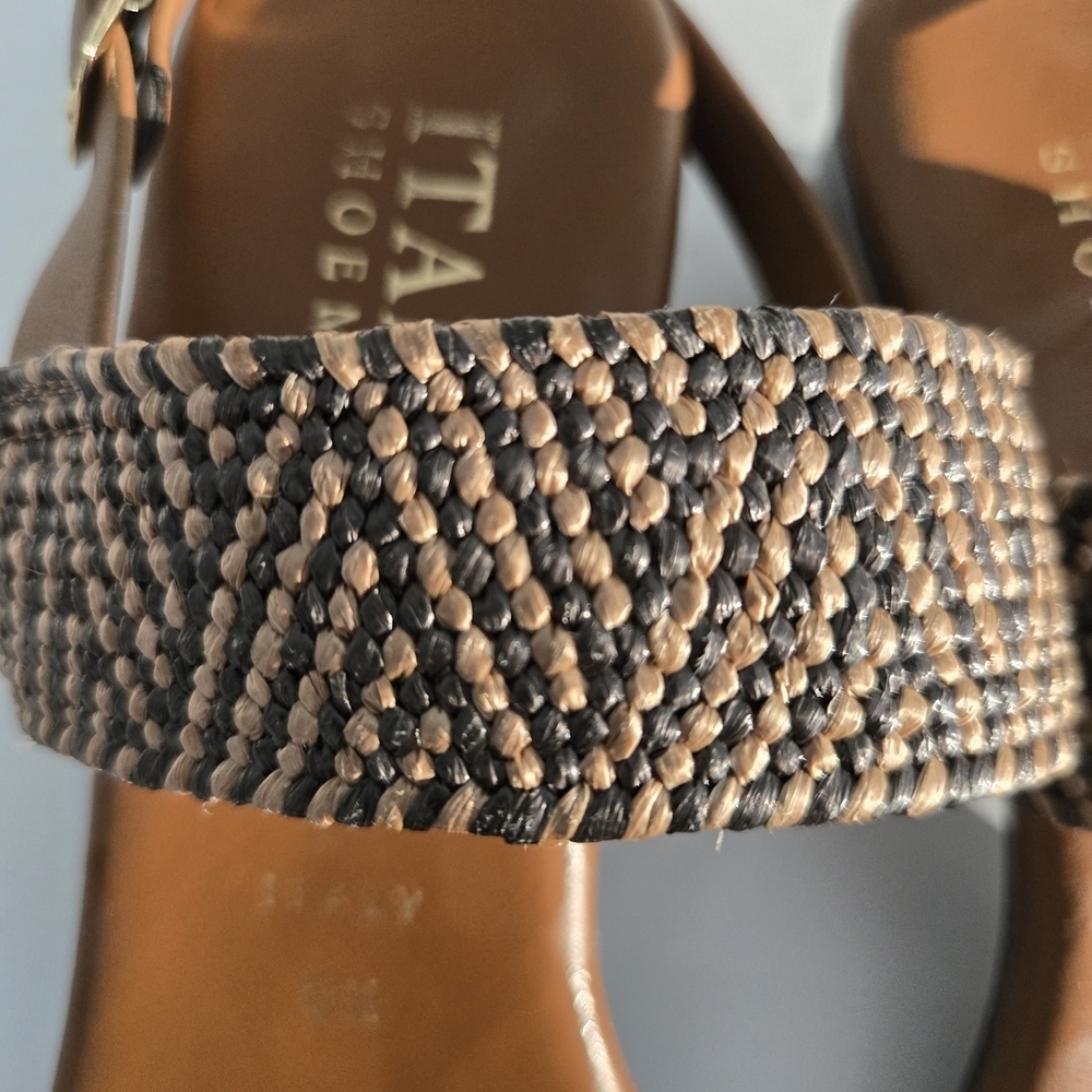 Italian Shoemakers Brown Sandals with Woven Strap - Picture 10 of 12